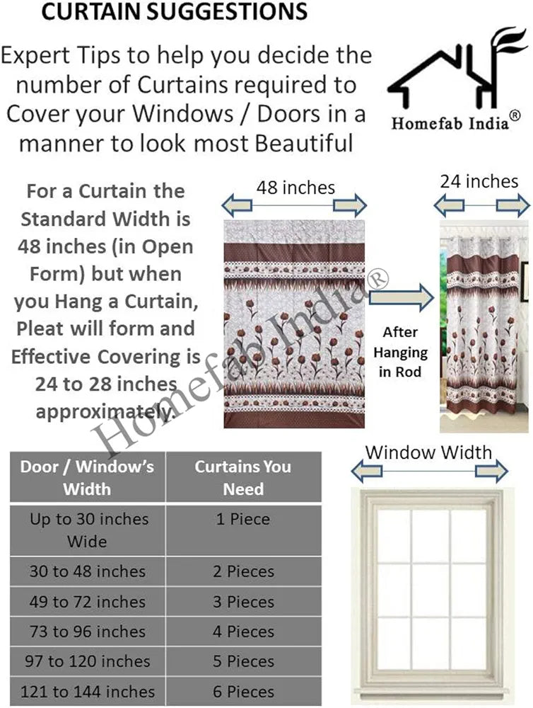 Homefab India Royal Silky Polyester Grommet Window Curtain - 6 feet, Coffee - 2 Piece